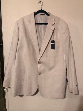 Stafford Light Beige Linen-Blend Sport Coat